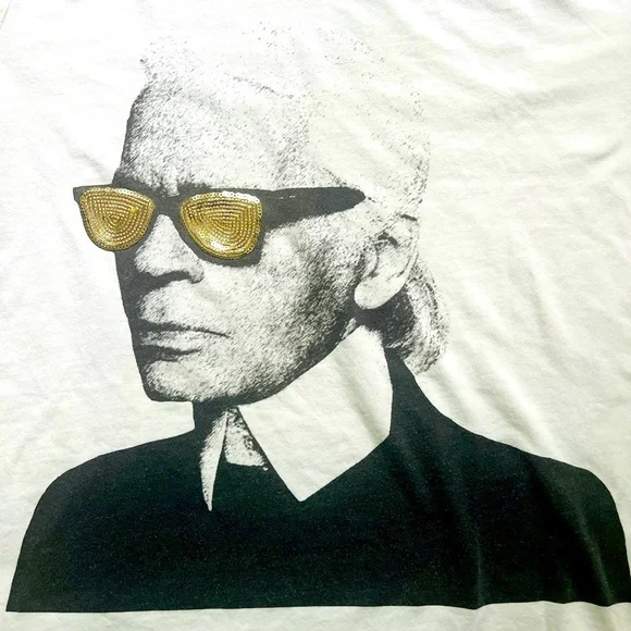 Karl Lagerfeld Small White T-shirt - Picture 1 of 4